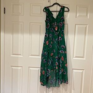 Green hi low dressy midi dress